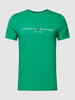 Tommy Hilfiger T-shirt met labelstitching Lichtgroen