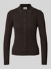 DRYKORN Cardigan van lanawol met polokraag model 'ARHANYA' Donkerbruin