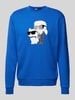 Karl Lagerfeld Sweatshirt met motiefprint Koningsblauw