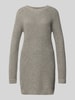 Noisy May Gebreide jurk met ronde hals, model 'SIESTA' Middengrijs gemêleerd