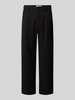 JAKE*S STUDIO MEN Regular Fit Bundfaltenhose mit Gürtelschlaufen Black