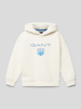 Gant Hoodie met labelstitching Offwhite
