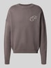 PROHIBITED Sweter z dzianiny o kroju relaxed fit z czystej bawełny Antracytowy