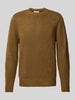 Casual Friday Gebreide pullover met ribboorden, model 'Karl' Olijfgroen