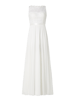 Luxuar Abendkleid mit Oberteil aus floraler Spitze Offwhite