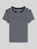 Tommy Jeans slim fit T-shirt van katoenmix in ribtricot Marineblauw