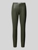 Raffaello Rossi Skinny fit broek in leerlook, model 'RESA' Olijfgroen