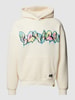 REVIEW Oversized Hoodie mit Motiv-Print Ecru