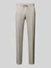 Zuitable Slim fit pantalon met persplooien, model 'SPARTAFLEX' Beige