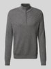 s.Oliver RED LABEL Regular Fit Pullover aus reiner Baumwolle mit Strukturmuster Mittelgrau