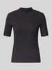 Scotch & Soda T-Shirt mit geripptem Stehkragen Black
