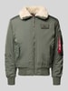 Alpha Industries Bomberjacke mit Reißverschluss und Label-Patch Oliv