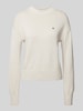 Calvin Klein Jeans Strickpullover mit Label-Stitching Modell 'MONOGRAM' Ecru