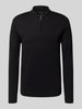 Christian Berg Men Slim Fit Poloshirt mit Reißverschluss Black