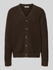 SELECTED HOMME Regular fit gebreid jack van puur katoen, model 'TOM' Chocoladebruin