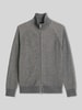 Marc O'Polo Strickjacke aus Wolle mit Stehkragen Mittelgrau