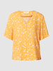 Jake*s Casual Bluzka koszulowa z wiskozy z kwiatowym wzorem Morelowy