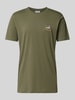 Lindbergh T-shirt z wyhaftowanym motywem Khaki