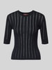 Max Mara Studio Slim fit pullover van mix van zijde en wol model 'RAGNO' Marineblauw