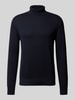 Christian Berg Men Slim fit pullover van een mix van katoen en wol  Marineblauw