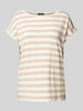 More & More T-Shirt mit U-Boot-Ausschnitt Beige