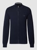 Gant Gebreid jack met opstaande kraag en ritssluiting Marineblauw