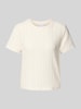 Jake*s Collection T-Shirt mit Lochstickerei Beige