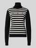 LIU JO SPORT Slim Fit Rollkragenpullover aus Viskose-Mix in Strick-Optik Black