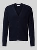 Casual Friday Gebreid jack met V-hals, model 'KARL' Marineblauw