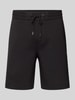 BOSS Regular Fit Sweatbermudas mit Logo-Applikation Modell 'Leoni' Black