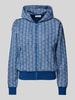 Lacoste Sport Sweatjack met capuchon, model 'Jacquard' Bleu