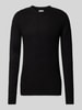 Jack & Jones Gebreide pullover met ronde hals, model 'LEWIS' Zwart