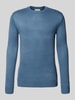 Tom Tailor Denim Regular Fit Strickpullover aus Rippstrick Bleu