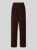 American Vintage Stoffen broek met elastische band, model 'PADOW' Chocoladebruin