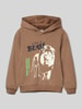 s.Oliver RED LABEL Regular fit hoodie met glow-in-the-dark-print Cognac