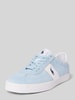 Polo Ralph Lauren Leren sneakers met logostitching, model 'COURT' Lichtblauw