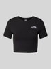 The North Face Cropped T-Shirt mit Label-Stitching BLACK