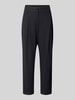 Marc Cain Bundfaltenhose in Two-Tone-Machart Black