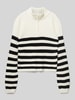 Only Regular Fit Strickpullover mit Streifenmuster Modell 'FRANCA' Offwhite