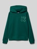 HUGO Hoodie mit Label-Print Gruen