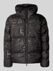 EA7 Emporio Armani Regular fit gewatteerd jack met all-over logoprint, model 'MOUNTAIN' Zwart