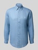 Polo Ralph Lauren Regular fit linnen overhemd met button-downkraag Blauw gemêleerd
