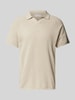 Jack & Jones Slim Fit Poloshirt mit Strukturmuster Modell 'HILL KNIT' Beige Melange