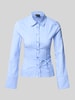 Gina Tricot Hemdbluse aus Baumwoll-Mix mit Hemdblusenkragen Hellblau