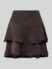 VERO MODA A-Linien Mini-Rock mit Volants Modell 'MIRO' Schoko