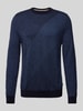 BOSS Gebreide pullover van scheerwol, model 'Eclaus' Marineblauw