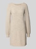 Vero Moda Loose Fit Strickkleid mit U-Boot-Ausschnitt Modell 'LEFILE' Ecru Melange