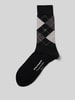 Burlington Sokken met argyle-stitching, model 'Covent' Zwart