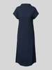 Tom Tailor Denim Soepele midi-jurk met opstaande kraag Donkerblauw