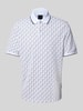 bugatti Regular Fit Poloshirt im Allover-Look Weiss